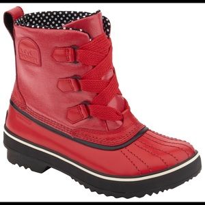 Sorel Tivoli Red Duck Waterproof Rain Boots sz 9